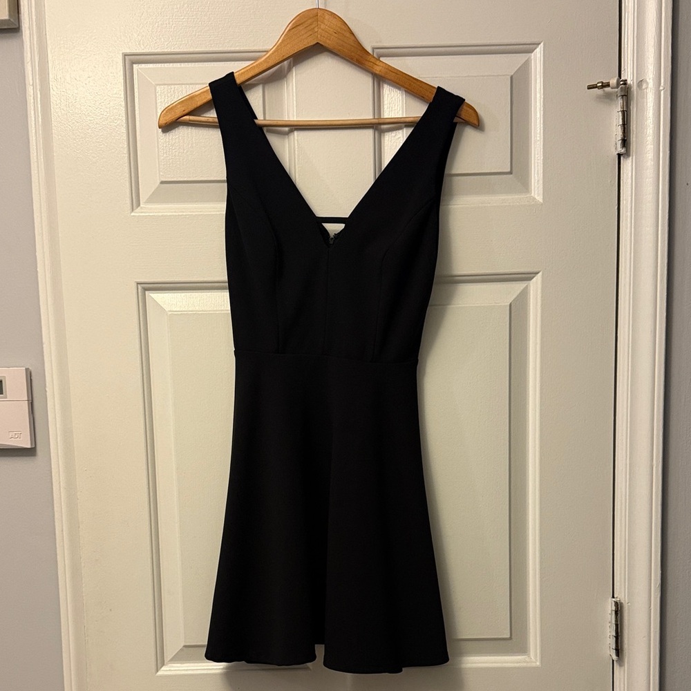 City Studio Black V-Neck Mini Dress